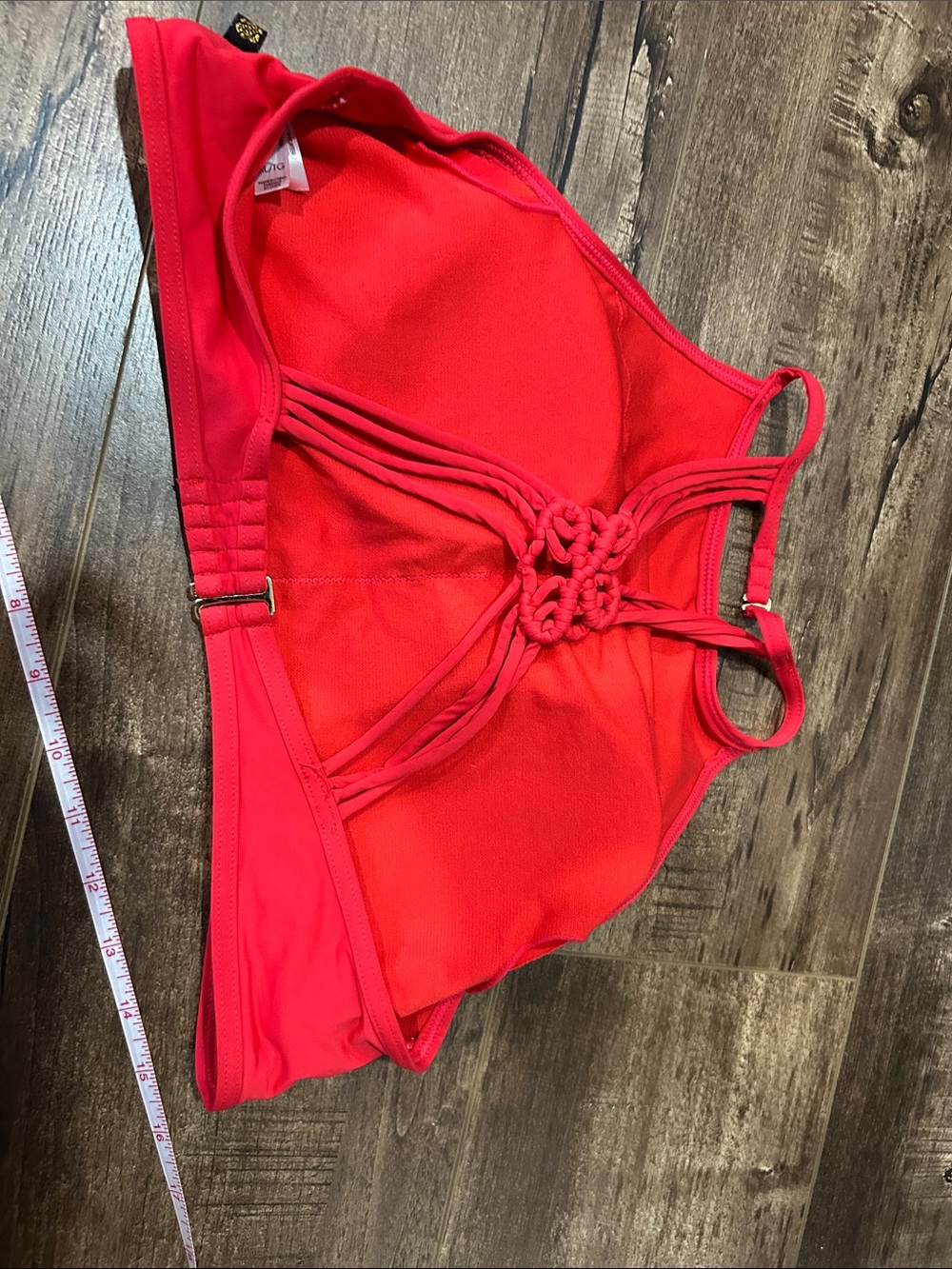 La Vie En Rose Bright Red High-Neck Bikini Set - Picture 3 of 5